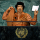 Libyan leader Muammar Gaddafi addresses the 64th United Nations General Assembly at the U.N. headquarters in New York, September 23, 2009.